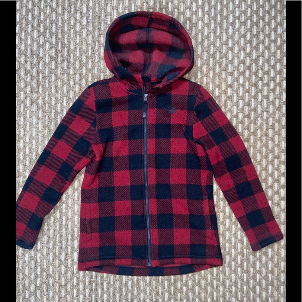 The North Face Full Zip Hooded Crescent Sunset Soft Shell Jacket Girl Sz L14/16